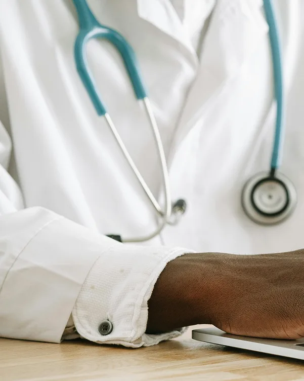 Healthcare professional with stethoscope